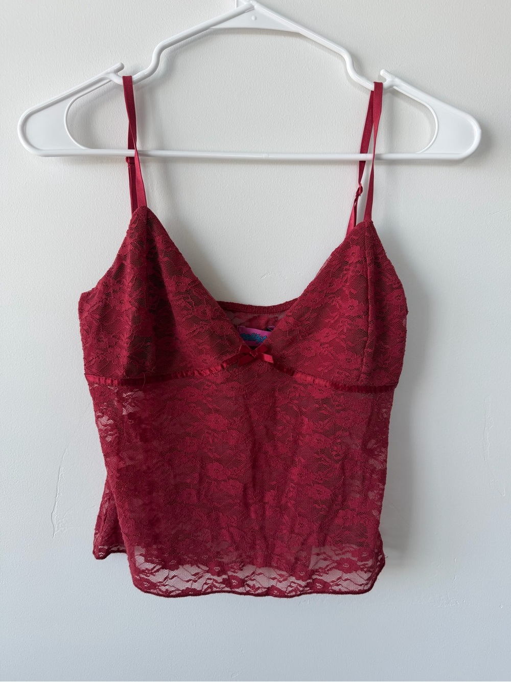 Edikted Burgundy Lace Cami Corset Tank Top Size Small